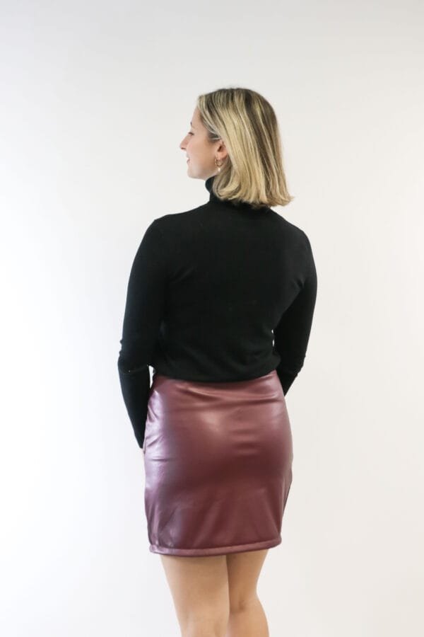 Rok bordeaux (leatherlook) - Afbeelding 2