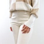 Broek leatherlook off-white