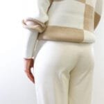 Broek leatherlook off-white