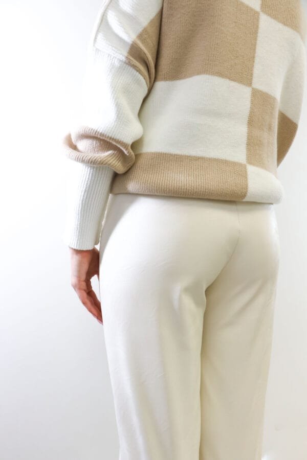 Broek leatherlook off-white - Afbeelding 4