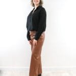 Broek leatherlook bruin