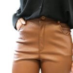 Broek leatherlook bruin