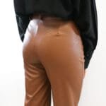 Broek leatherlook bruin