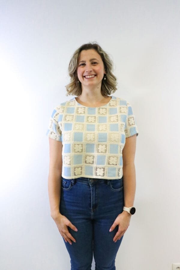 T-shirt gehaakt blauw