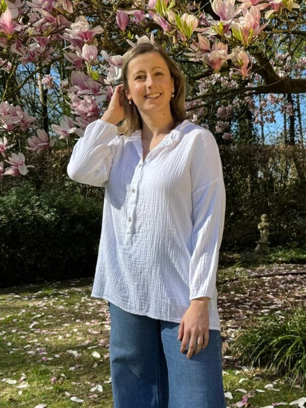 Blouse tetra wit - Afbeelding 2