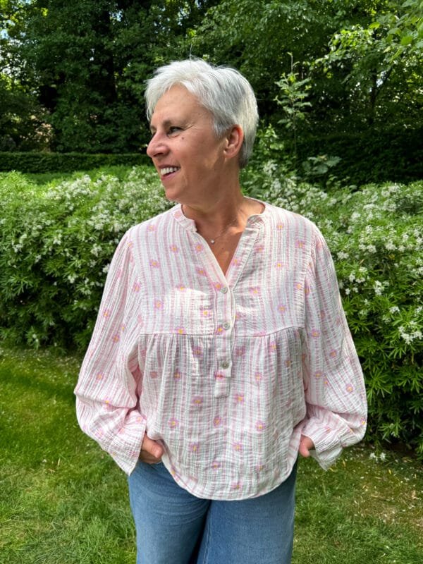 Tetra blouse bloemetjes roze - Afbeelding 3
