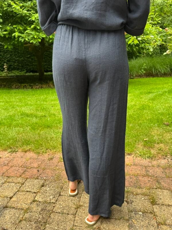 Linnen broek marineblauw - Afbeelding 2