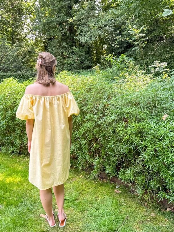 Off-shoulder jurk geel - Afbeelding 2