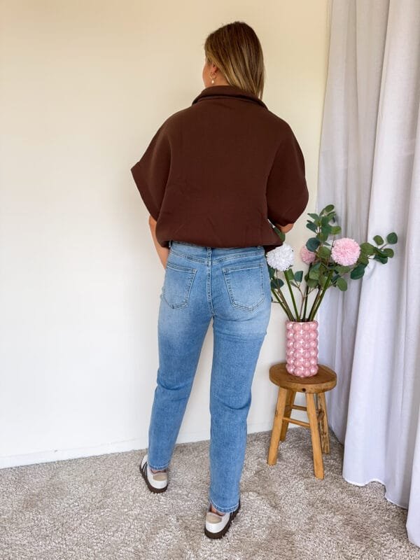 Vest met korte mouw chocoladebruin - Afbeelding 3