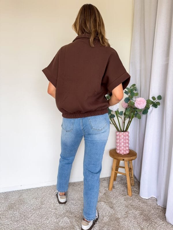 Vest met korte mouw chocoladebruin - Afbeelding 4