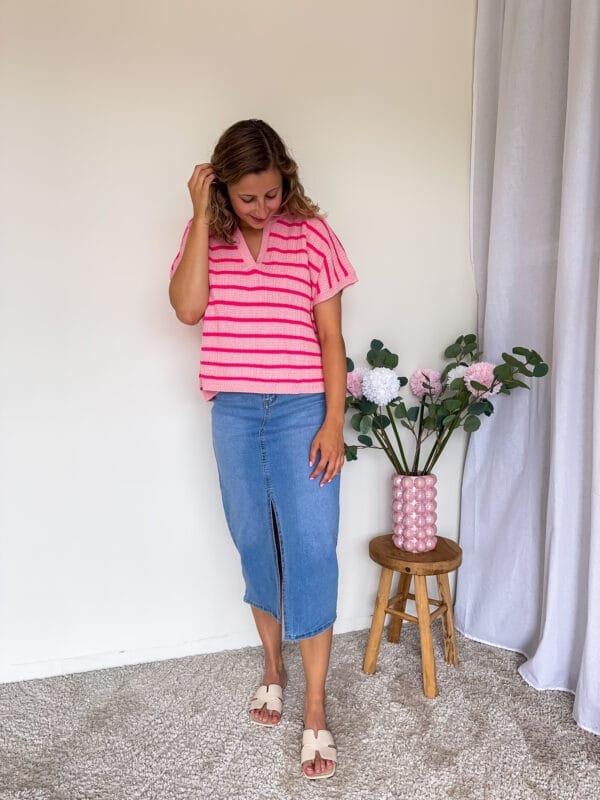 Gebreide polo roze - Afbeelding 2