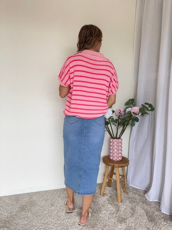 Gebreide polo roze - Afbeelding 3