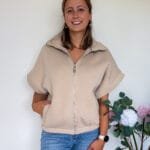 Vest met korte mouw beige