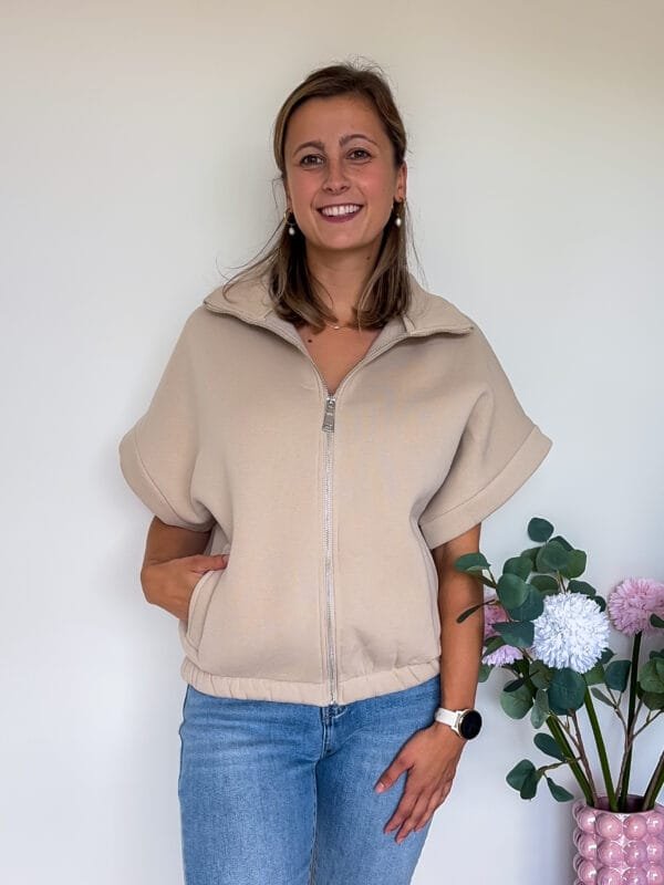Vest met korte mouw beige