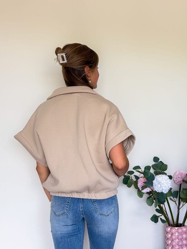 Vest met korte mouw beige - Afbeelding 2