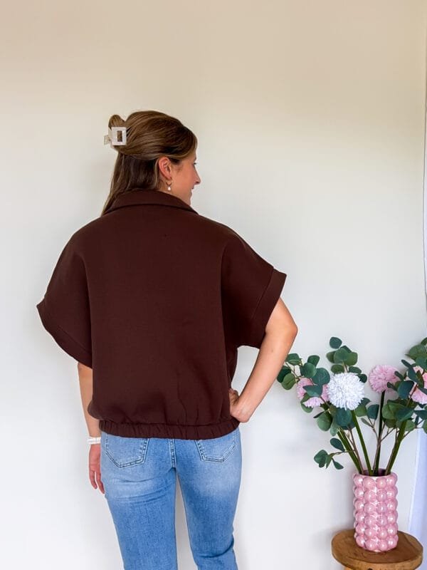 Vest met korte mouw chocoladebruin - Afbeelding 3