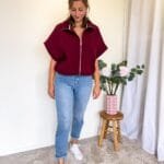 Vest met korte mouw bordeaux