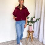 Vest met korte mouw bordeaux