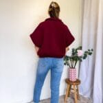 Vest met korte mouw bordeaux