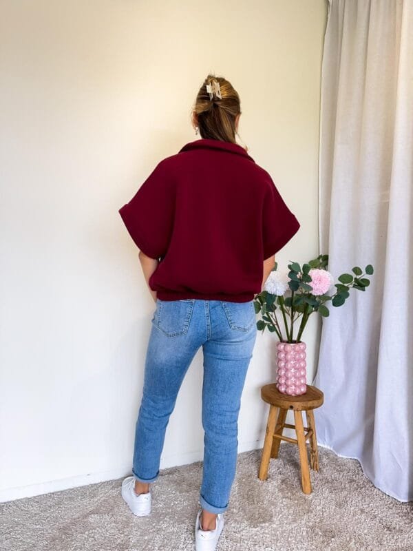 Vest met korte mouw bordeaux - Afbeelding 3