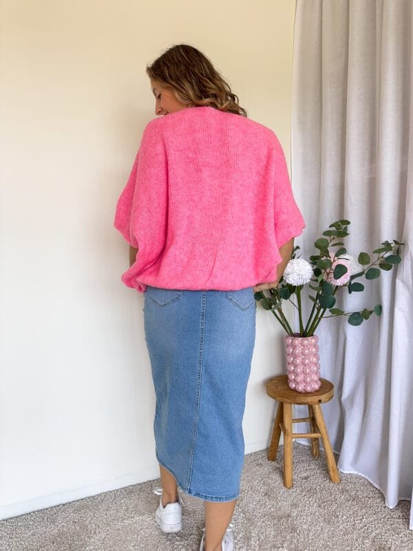 Gebreide vest roze - Afbeelding 2