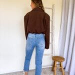 Korte blazer chocoladebruin