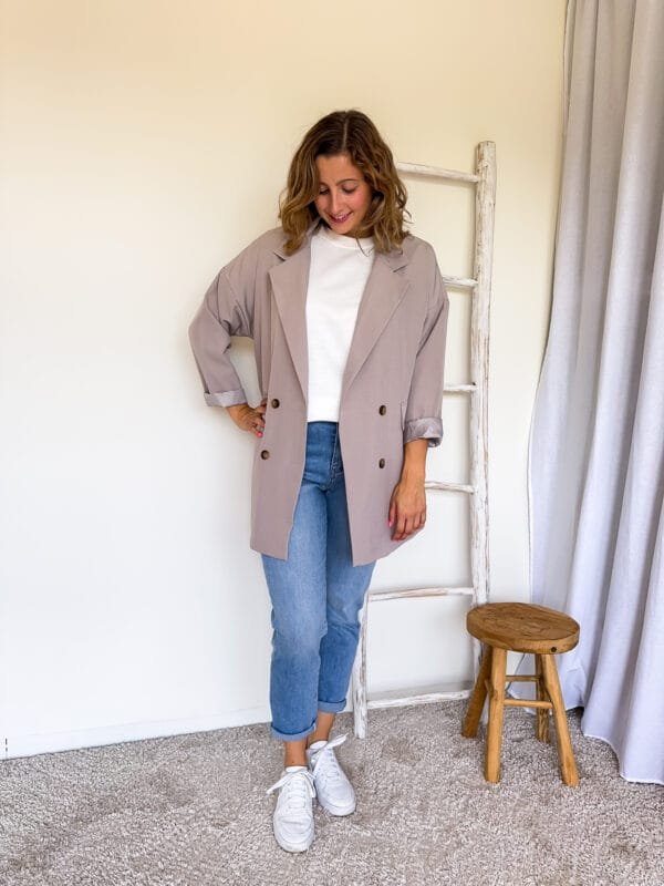 Lange blazer beige