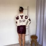 Rok bordeaux (leatherlook)