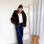 Bomber in faux fur donkerbruin