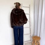 Bomber in faux fur donkerbruin