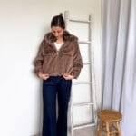 Bomber in faux fur taupe