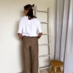 Broek met print bruin