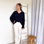 Elastische blouse donkerblauw