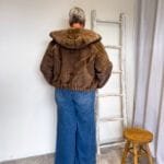 Bomber in faux fur taupe