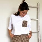 T-shirt wit met printzakje